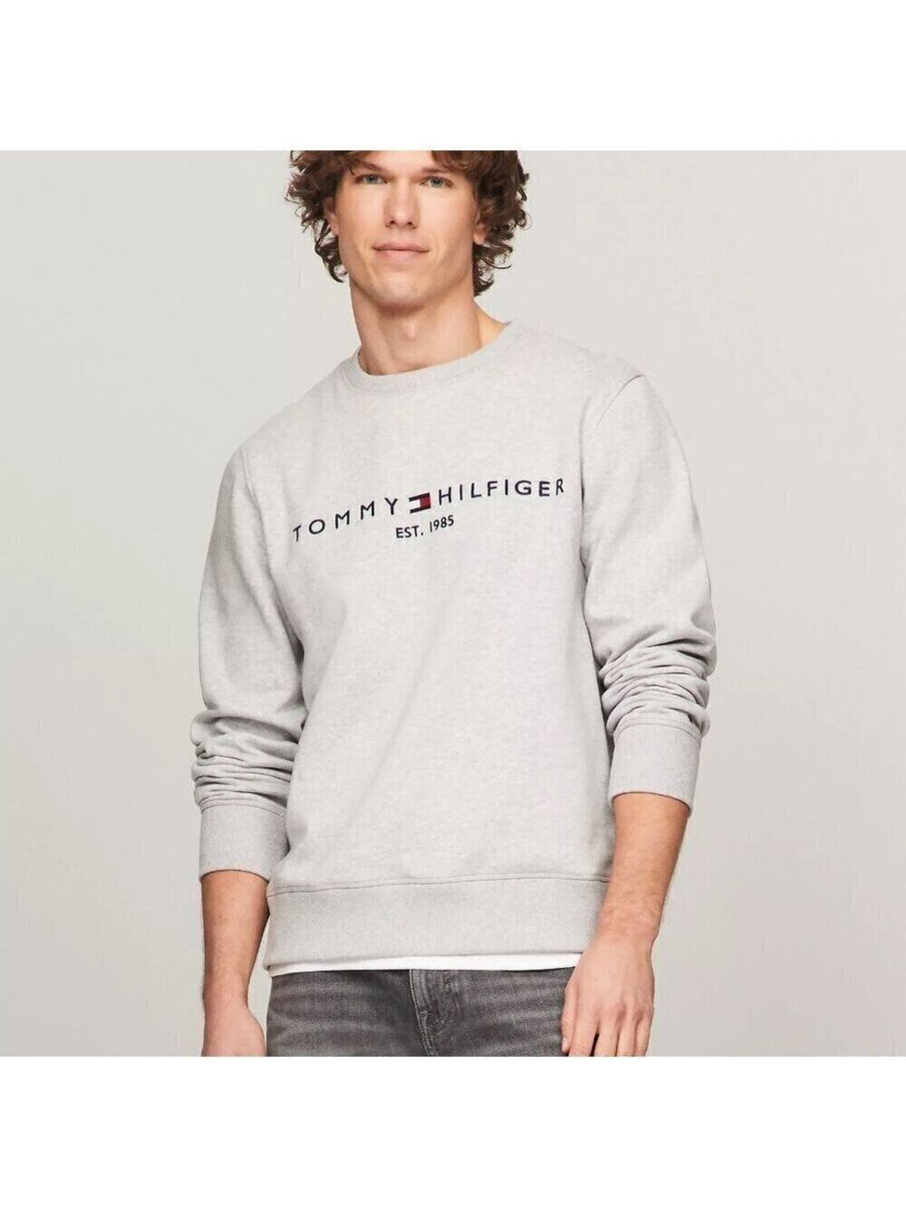 NWT Tommy Hilfiger Embroidered Logo Sweatshirt XL Grey
